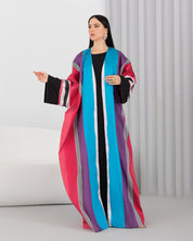 Multicolored stripe abaya.