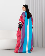 Multicolored stripe abaya.