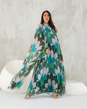 Maxi Dress With Floor Length Cape Sleeves